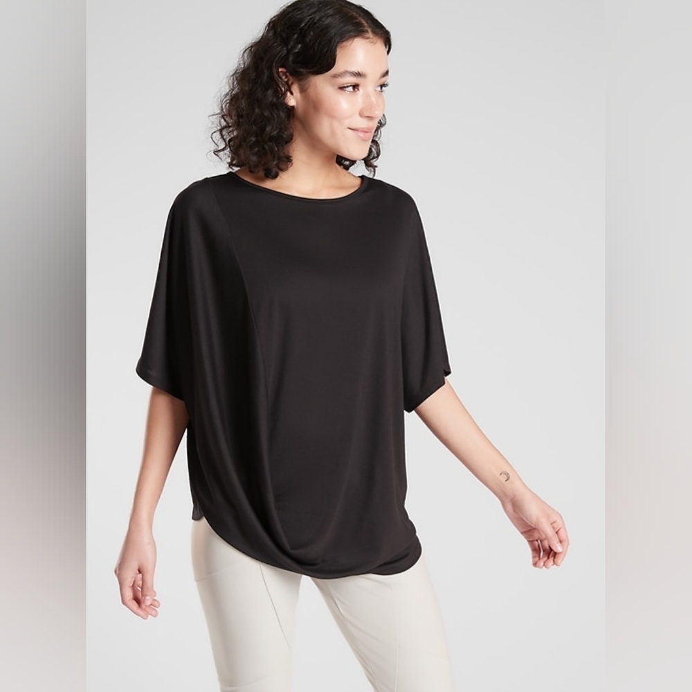 Athleta Black Dolman Tee Size Large